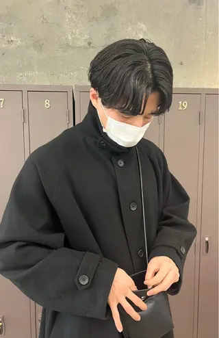 ショート カラー パーマ メンズ ナガノリノ /ボブ/ ベージュ/暖色のヘアスタイル