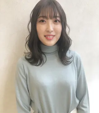 セミロング カラー nakahara madokaのヘアスタイル