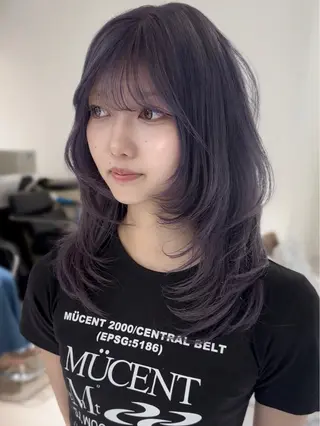 ミディアム カラー 上野/韓国hair 🤍MOEKA🤍のヘアスタイル