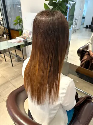 ロング TAYA大阪上本町所属・十場【髪質改善】 【ダブルカラー】のヘアスタイル