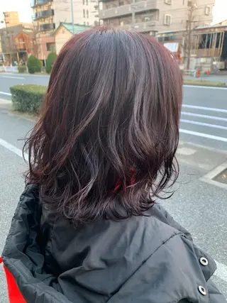 セミロング カラー 浅岡 みちるのヘアスタイル