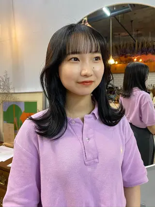 ミディアム カラー パーマ ヘアアレンジ メンズ キッズ ネイル マツエク・マツパ アイブロウ chapter問屋町 💘小室明華のヘアスタイル