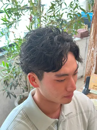 ショート パーマ メンズ スパイキー/ ピンパーマ/緑川雄也のヘアスタイル