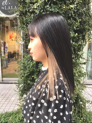 セミロング カラー inq sakae所属・りん🌷︎名古屋 透明感カラー/カットのヘアスタイル