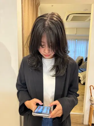 ミディアム カラー ショート・ボブパーマ 指名No.1かけるのヘアスタイル