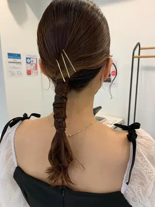 ヘアアレンジ moeka レイヤー /艶カラー/韓国のヘアスタイル