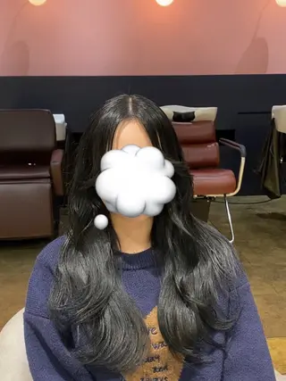セミロング カラー 磯田 冬弥のヘアスタイル