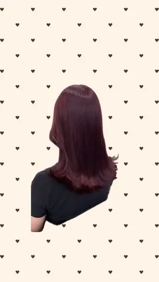 セミロング カラー Ella所属・nana【艶髪】/ レイヤー/縮毛矯正のヘアスタイル