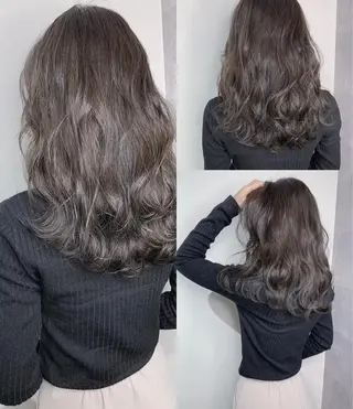 セミロング カラー _WHITE 高槻のヘアスタイル