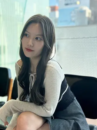 セミロング カラー パーマ レイヤー/グレージュ 赤み消し/コウスケのヘアスタイル