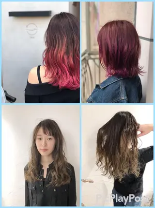 ロング カラー 当日予約🆗ショート /ハイライト/松本のヘアスタイル