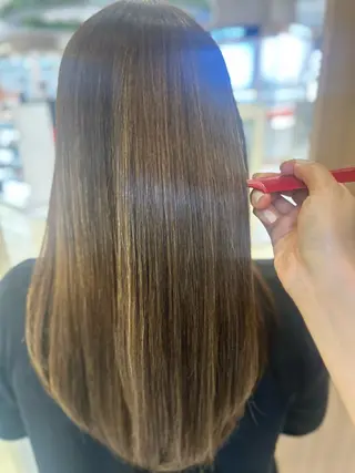 セミロング パーマ 艶質改善/縮毛矯正 ササキナツミのヘアスタイル