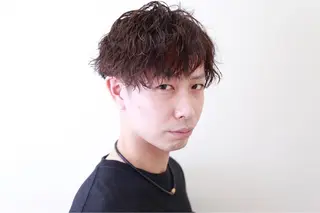 ショート パーマ メンズ HAIRSILVA徳間店所属・石倉 真のヘアスタイル