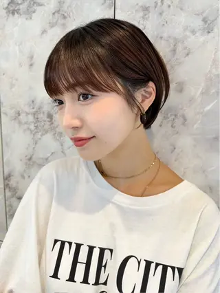 ショート カラー ヘアアレンジ ひより🩷韓国ヘアー _髪質改善カラーのヘアスタイル