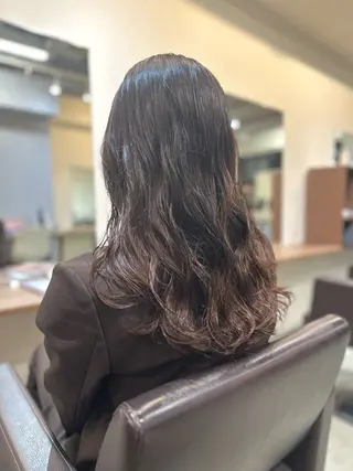 ロング カラー パーマ 小顔カット✨ 透明感カラー✨kyoのヘアスタイル