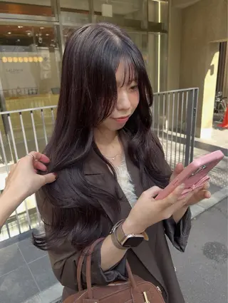 ロング ラベンダー/レイヤー カット🤎mamiのヘアスタイル