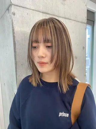 セミロング cinq   PROJECT所属・ミルクティーベージュ /ボブ/あげは🎀のヘアスタイル