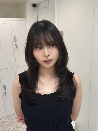 セミロング レイヤーカット×暖色 カラー🎀ASAKAのヘアスタイル