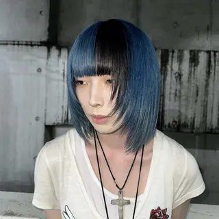 ミディアム カラー ハイトーン/ウルフ /エクステ/ましろんのヘアスタイル