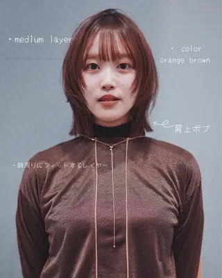 ミディアム 渡辺 良城のヘアスタイル