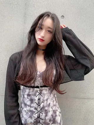 ロング ブリーチなし透明感カ ラー×韓国ヘア♡ヒデのヘアスタイル