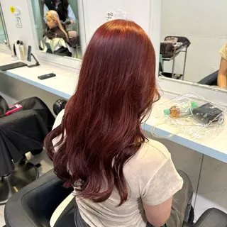 セミロング カラー 暖色🩷透明感カラー ♡Maika♡のヘアスタイル