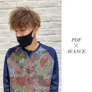 ショート カラー パーマ メンズ AVANCE.難波 店長 松元のヘアスタイル