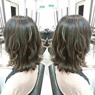 ミディアム カラー ACROあべの店所属・艶カラー/インナー /グラデ/大西小百合のヘアスタイル