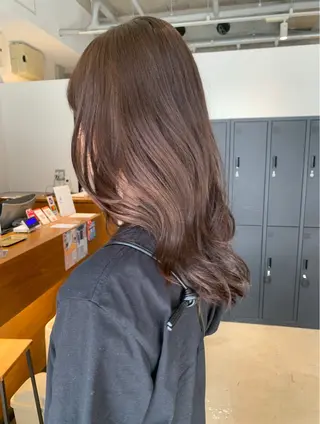 セミロング カラー ボブ　艶カラー パーマ/横山大樹のヘアスタイル
