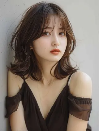 ミディアム ioe 西梅田＋店のヘアスタイル