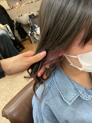 セミロング カラー メンズパーマ 本多のヘアスタイル