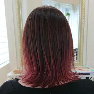 ミディアム カラー ヘアアレンジ グラデ❣️インナー 派手髪Fumiyoのヘアスタイル