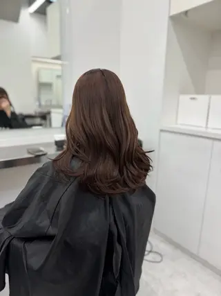 セミロング カラー ブリーチなし🤍透明 感カラー🤍しゅうじのヘアスタイル