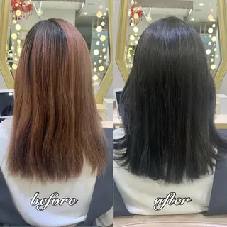 ミディアム カラー パーマ ヘアアレンジ メンズ キッズ ネイル マツエク・マツパ アイブロウ 《褒められる》 透明感カラー/小嶋のヘアスタイル