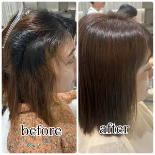 ミディアム 髪質改善カラー 清利あやなのヘアスタイル