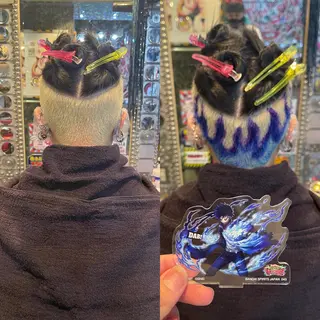 ショート カラー ヘアアレンジ メンズ haco+所属・🌈派手髪エクステ ブレイズ🌈ひろとのヘアスタイル