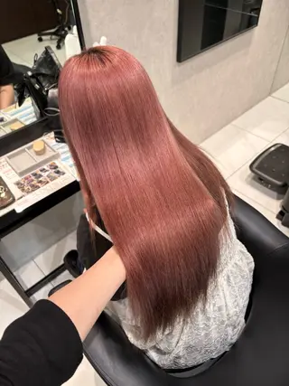 セミロング 🎀ིྀ暖色カラー/ 髪質改善/みどりのヘアスタイル