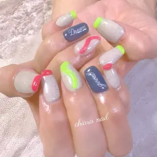 ネイル Chiara チップ長さ出しのネイルデザイン