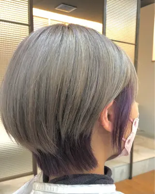 ショート カラー ボブxショートボブ 葛西凌大のヘアスタイル
