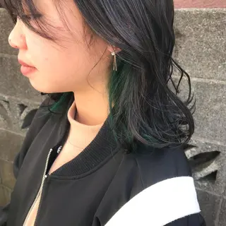 ミディアム riho/ブリーチ/ デザインカラー/辻堂のヘアスタイル