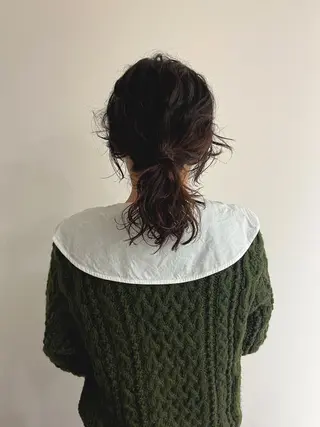 ミディアム パーマ メンズハイトーン/栄 /イトウタケルのヘアスタイル