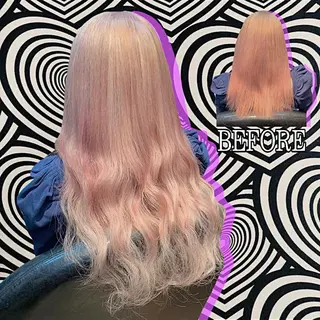 セミロング ❤️‍🔥シールエク ＋カラー京❤️‍🔥のヘアスタイル