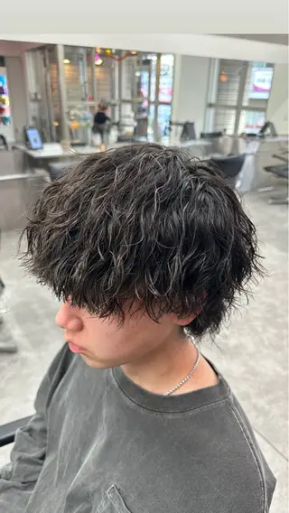 ショート パーマ メンズ 町田/波巻き/ シャドウ/メンズのヘアスタイル