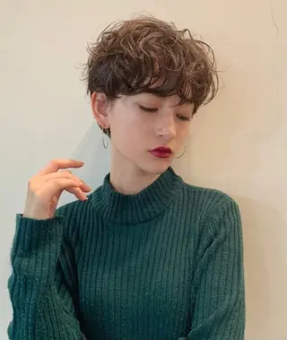 ショート パーマ wixy mimi所属・ボブ/透明感カラー 🌿栄🌿kouneのヘアスタイル