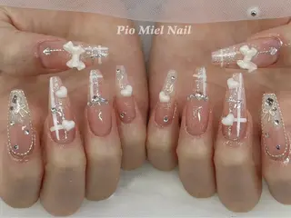 ロング カラー momo 長さだしのネイルデザイン