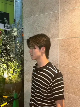 ミディアム カラー パーマ ヘアアレンジ メンズ 池田 海斗のヘアスタイル