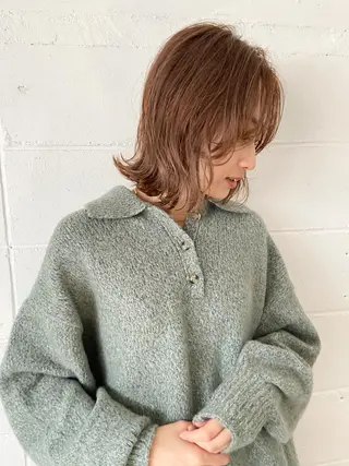 ミディアム カラー 岡本康平/ボブ /ブリーチ/レイヤーのヘアスタイル