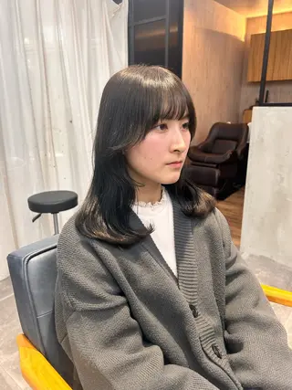 ミディアム カラー 韓国×髪質改善カラー 💎hinaのヘアスタイル