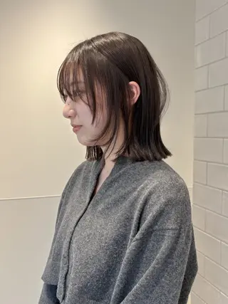 ミディアム カラー パーマ ヘアアレンジ メンズ 切りっぱなしヘア/ ブリーチなしカラー撩のヘアスタイル