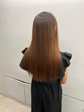 ロング 京都レイヤーカット/ 縮毛矯正/羽柴りくのマツエク・マツパデザイン